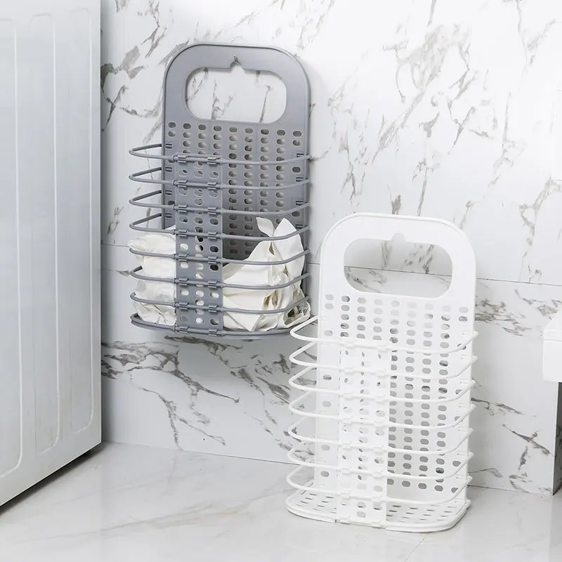 

Simple Foldable Wall-mounted Laundry Basket Wall-mounted Storage Basket Bathroom Laundry Basket Dirty Laundry Basket