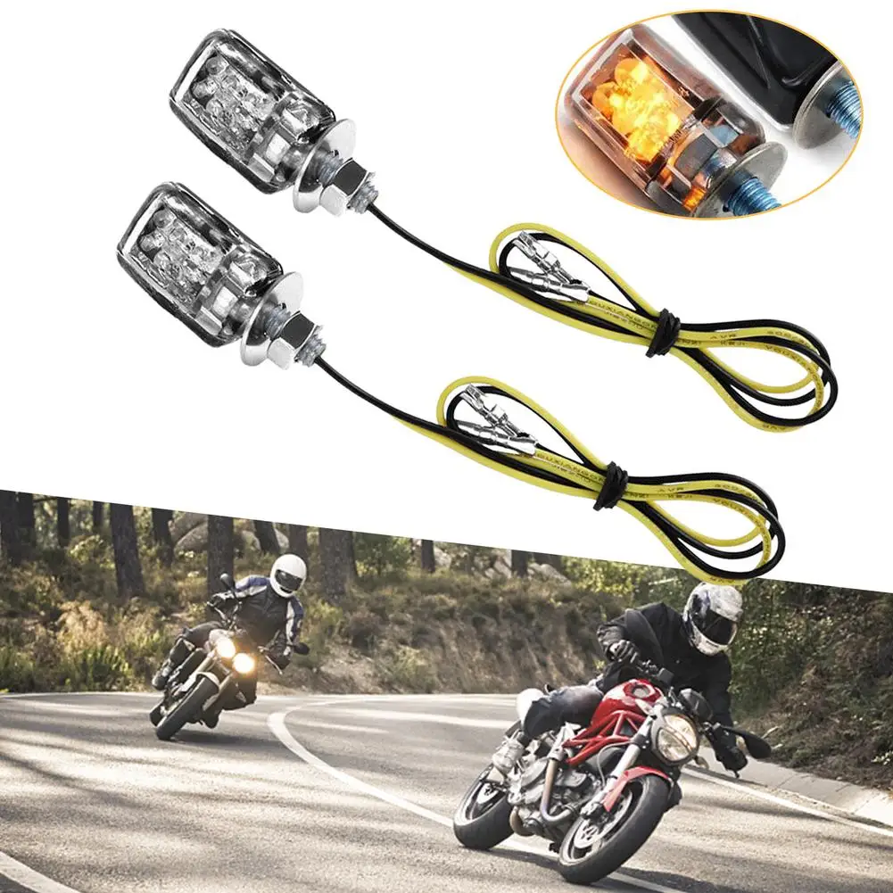 2PCS Motorcycle Indicator Light IP65 Waterproof Bulb Motorcycle Turn Signal Light Easy To Install Rear Light Lamp Accessory