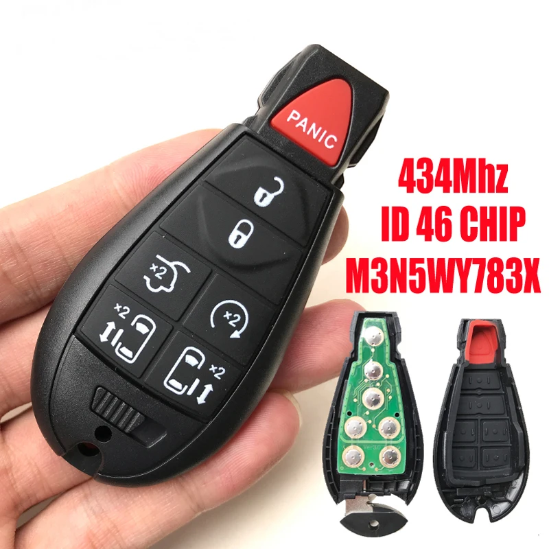 

7 кнопок Автомобильный Дистанционный ключ для Jeep Cherokee для Chrysler 300C Voyager 2008 2009 2010 для Dodge Caliber Journey M3N5WY783X 434Mhz