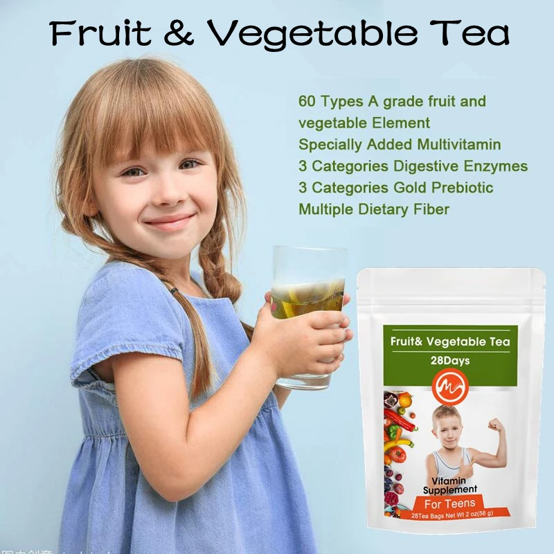 Фруктовый и овощной чай Minch для подростков яблоко морковка витаминные добавки