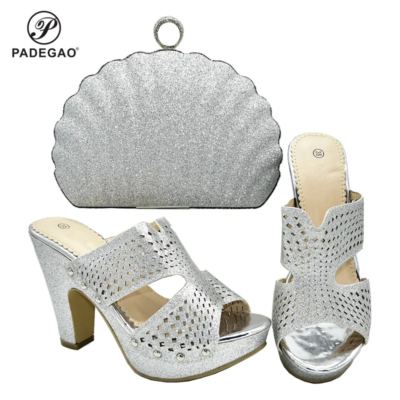 

Latest Design Italian Matching Shoe and Bag Set for Party Women Shoes and Bag Set Decorated with Rhinestone Shoes and Bags Sets