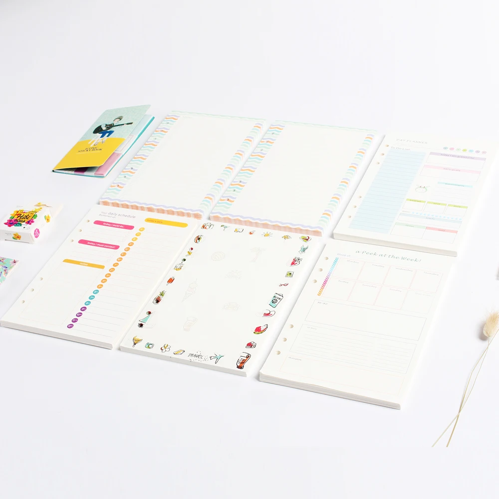 Новые оригинальные креативные спиральные Блокноты с 6 отверстиями внутренний