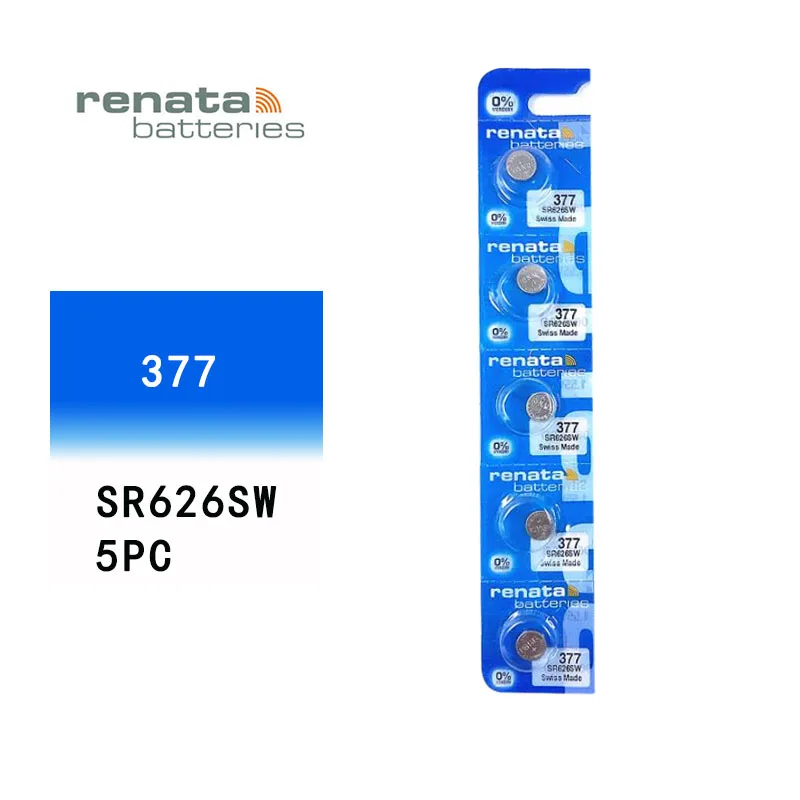 5 шт./лот розничная продажа новый бренд Renata долговечный 377 SR626SW SR626 V377 AG4 часы с