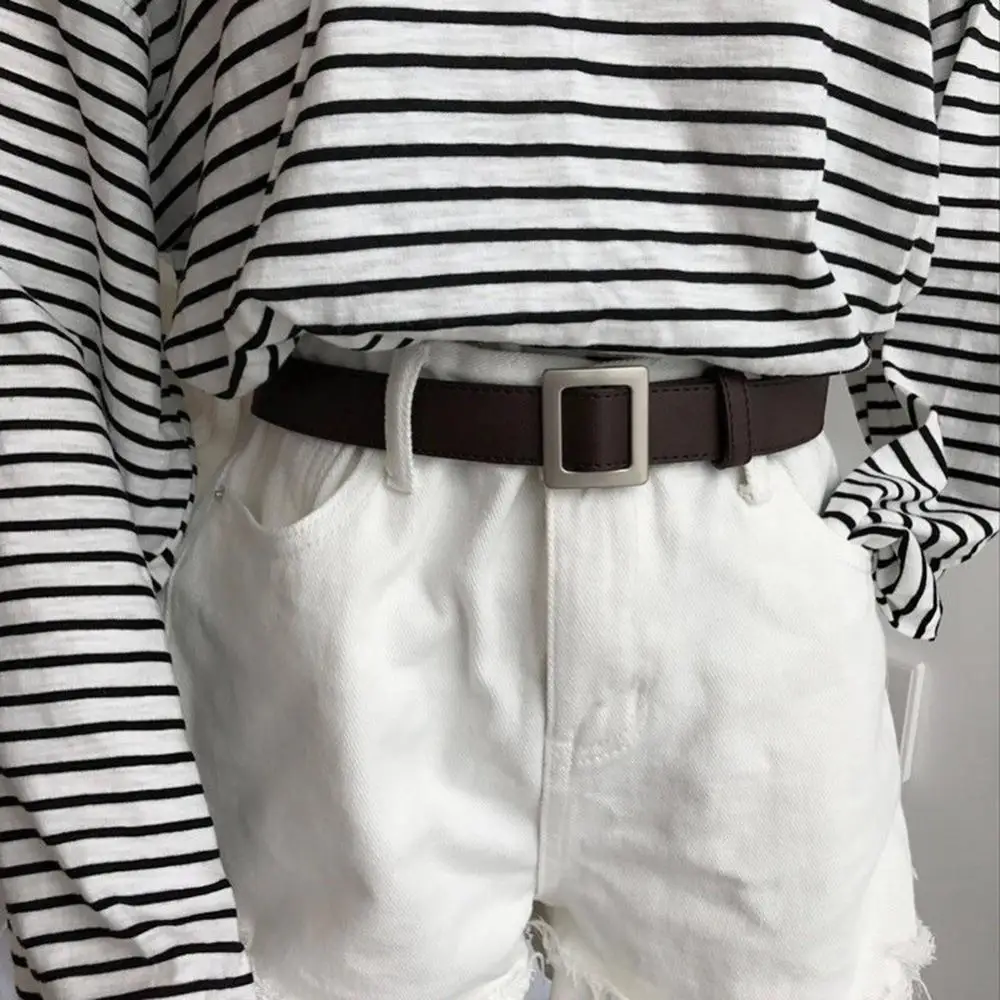 

Fashion No-hole Buckle Women Belts Jean Decorative Buckle Belt Jeans Waistband Female Dress Waist Strap Clothing Accessories
