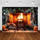 Фон для фотосъемки с изображением камина и кирпича