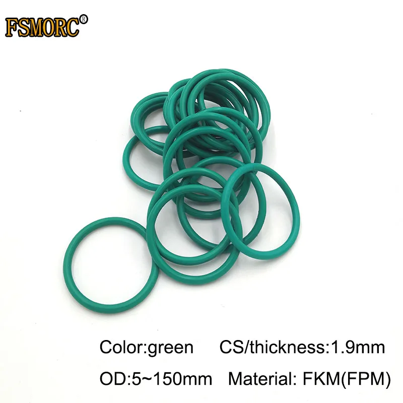 OD5mm ~ 150mm * 1 9mm Толщина/CS зеленый FKM o кольца маслостойкие кислота и щелочестойкие
