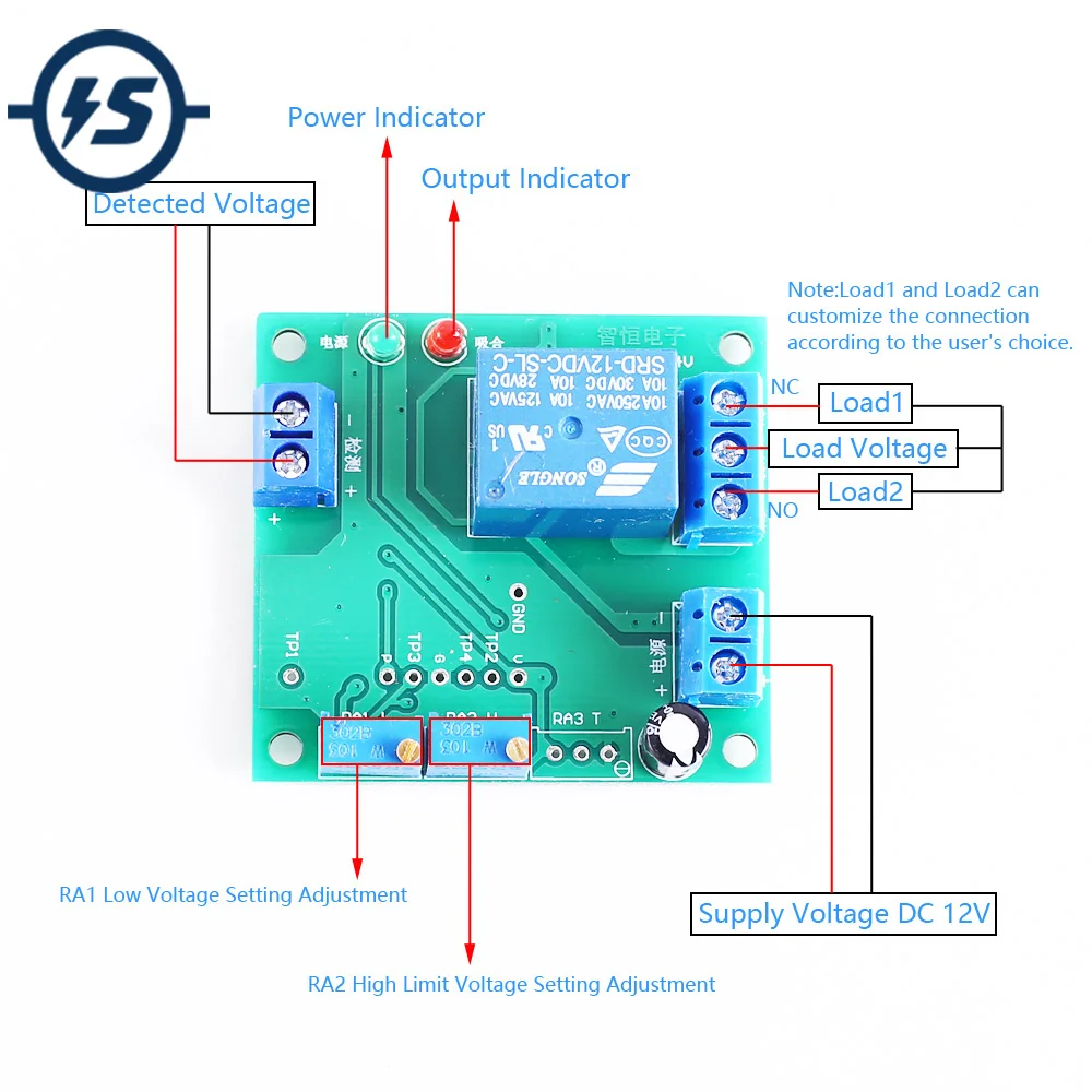 Модуль защиты от пониженного напряжения 12 В постоянного тока для контроллера