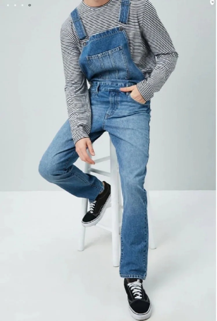 

Macacao Masculino Jeans Men Solid Color Jumpsuit Male Causa Masculina Slim Pantalones De Mezclilla Para Hombre Dzinsy Overalls