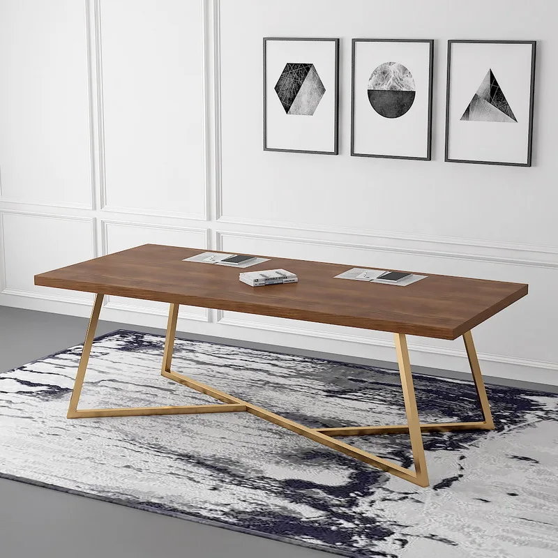 

Louis Fashion Modern Simple Solid Wood Desk Home Company Computer Desk Negotiation Conference Table Staff Table