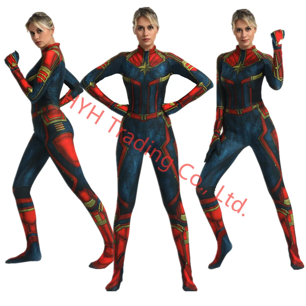 Captain Marvel Aquaman Mera Ladybug Girls spiderman my hero academia cosplay costume halloween costumes for women Jumpsuits |