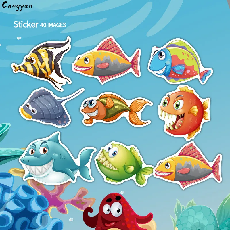 33 различных подводных мира персональные компьютерные наклейки с рыбками для