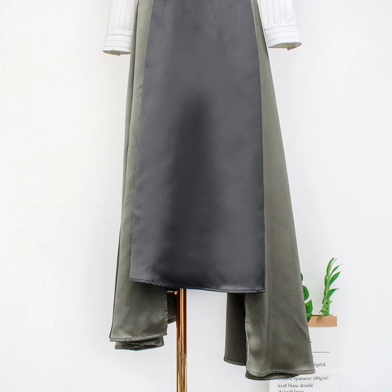 Женское платье в белую полоску с высокой талией Корейском стиле на осень день