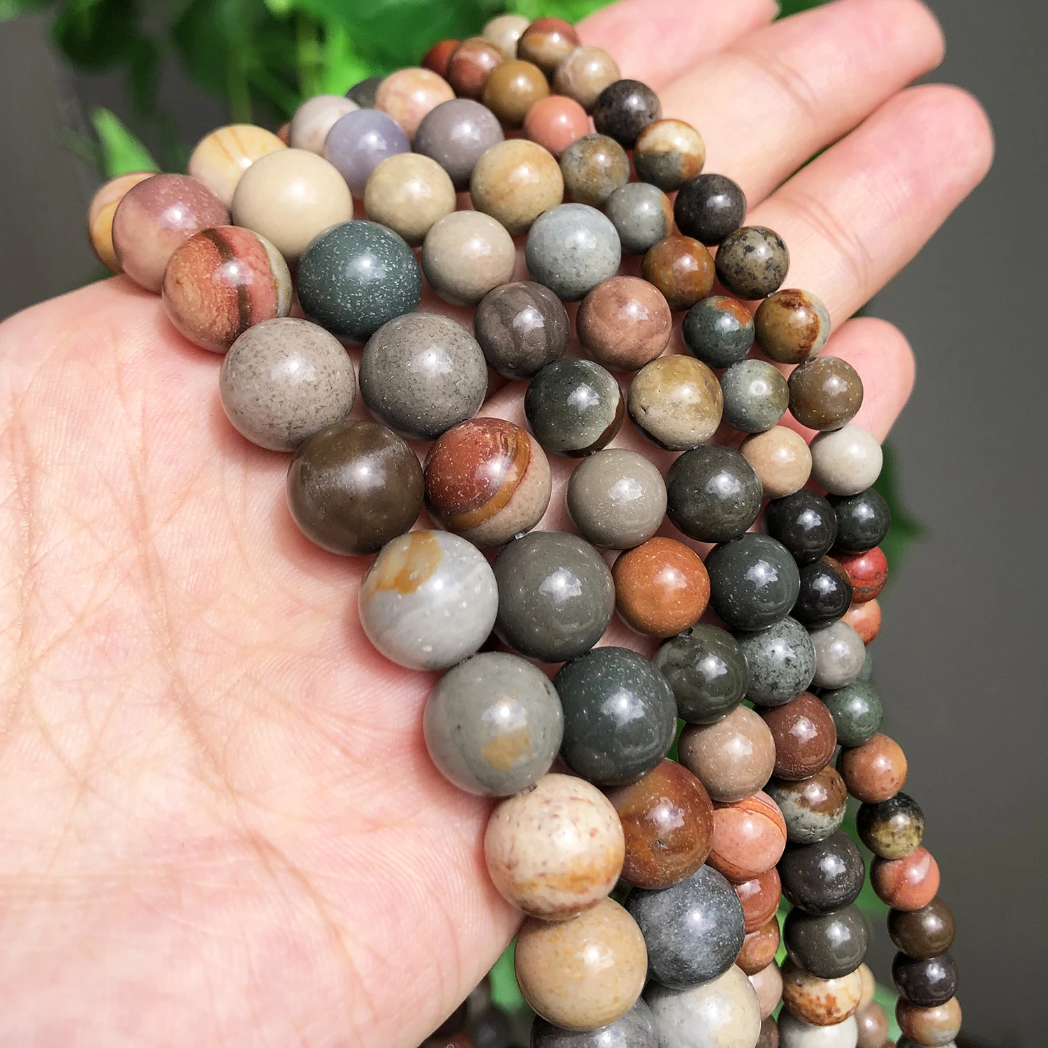 

Natural Stone Colorful Ocean Jaspers Beads Round Loose Spacer Beads For Jewelry Making DIY Necklace Bracelet 15" 4 6 8 10 12mm