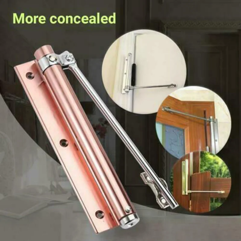 

Automatic Door Self-Closing Hinge Mute Easy to Rebound No slotting Punching Free Door Closer SLC88