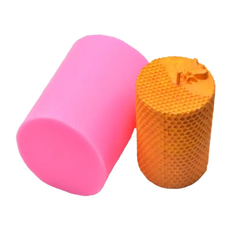 

3D Cylinder Bee Honeycomb Silicone Candle Mold Soap Clay Making DIY Cake tool Bee Wax Art Craft Candle Making Supplie E56C