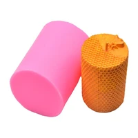 3d cylinder bee honeycomb silicone candle mold soap clay making diy cake tool bee wax art craft candle making supplie e56c