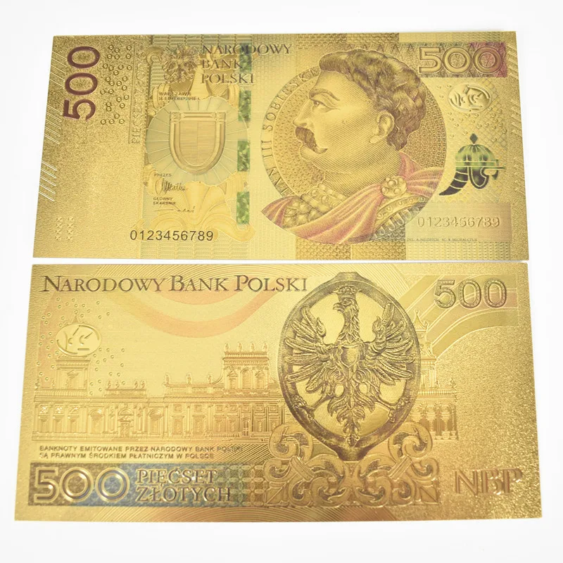 Лидер продаж польская Золотая фольга для банкнот польский Набор 500 реалов валюта