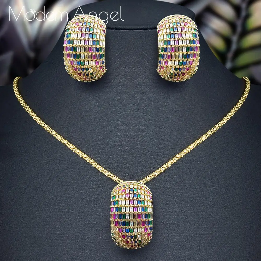 

Новинка, роскошные фирменные кулоны ModemAngel с кубическим цирконием, подвеска, серьги для Дубая, Женские Ювелирные изделия высокого качества