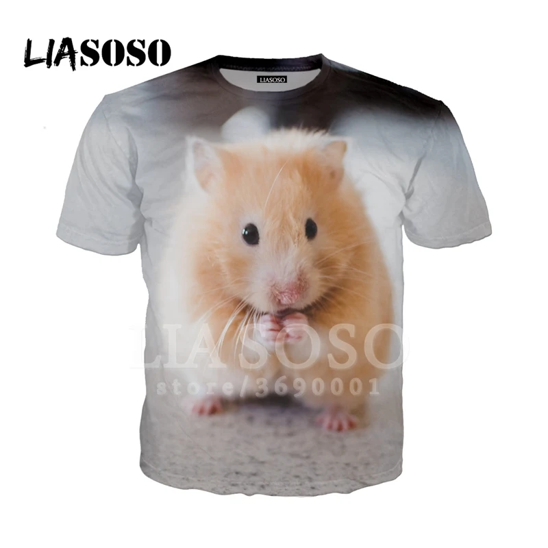 Мужские и женские футболки с 3D-принтом хомяка в виде морской свинки повседневные