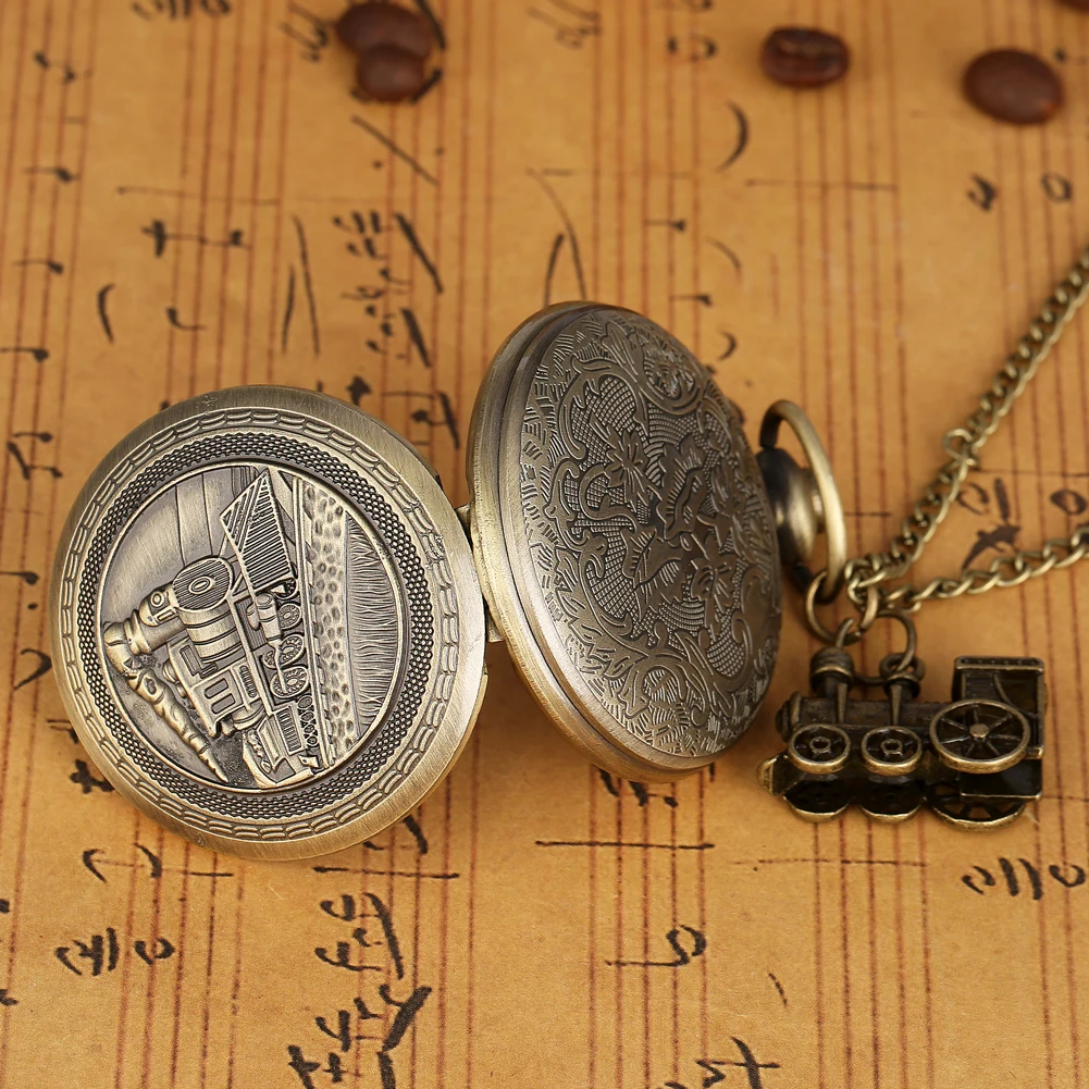 Speacial бронзовые карманные часы для мужчин деликатные с паровым чехлом чехол часов