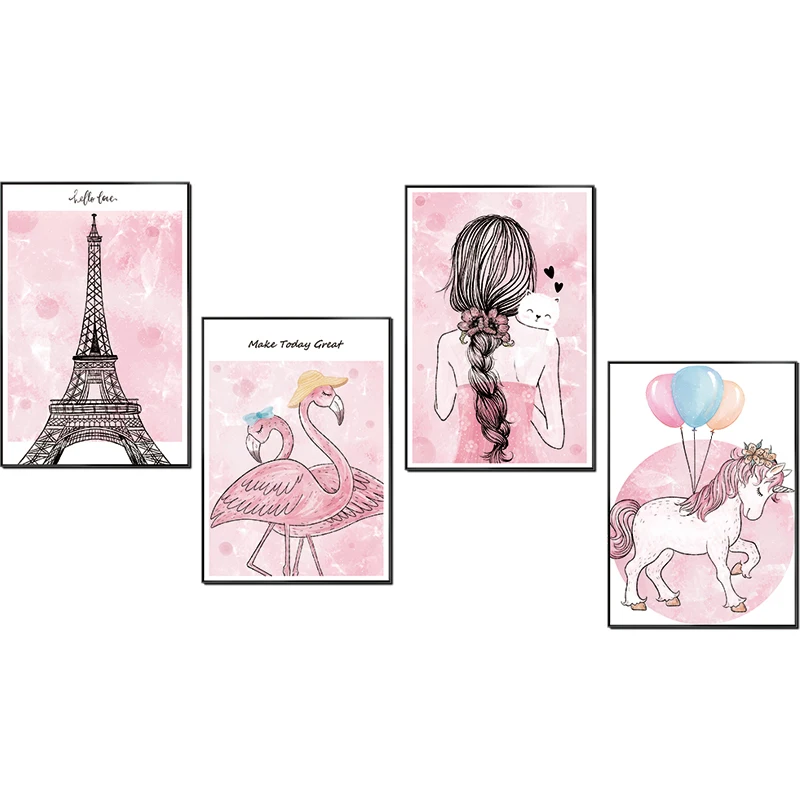 

Warmth Girl Kawaii Wall Stickers Living Room Bedroom Wall Decoration Sofa Background Animals Decals Home Decol