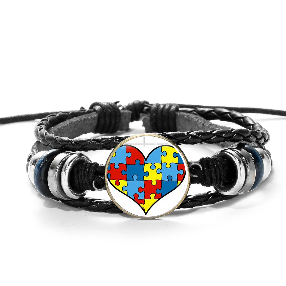 Cool Autism Awareness Puzzle Piece Bracelets &amp Bangles Take Care Of Spread Love Jewelry Gift for Autistic People | Украшения и