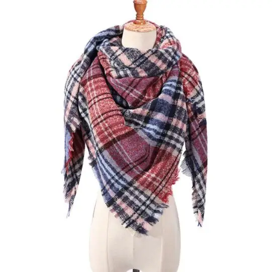 Cheapest New Women's Winter Triangle Scarf Plaid Warm Cashmere Scarves Female Shawls Pashmina Lady Bandana Wraps Blanket |