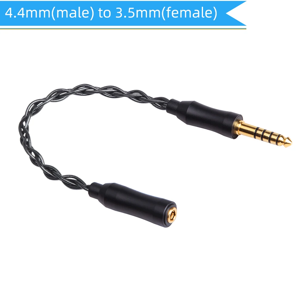 4.4mm to 3.5mm FDBRO 2,5 3,5 4,4 мм Женский до 2,5 3,5 4,4 мм сбалансированный аудио адаптер мужской кабель преобразования наушники сбалансированный стерео аудио кабель - Цвет: 4.4mm to 3.5mm