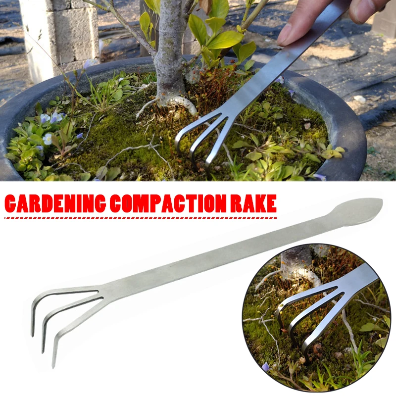 

1pc Stainless Steel Bonsai Root Rake Spatula Succulent Loosen Soil Tool Handheld Rustproof Tools Garden Agriculture Accessories