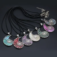 natural abalone shell pendant necklace alloy pattern natural shell pendant necklace fit women jewerly party best gift 30x46mm