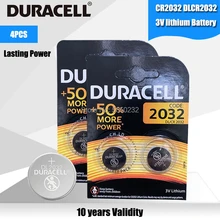 4 шт. оригинальный аккумулятор для батареек Duracel CR2032 3 в литиевые