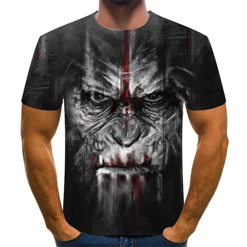 Мужская Летняя брендовая одежда футболка с круглым вырезом и коротким рукавом