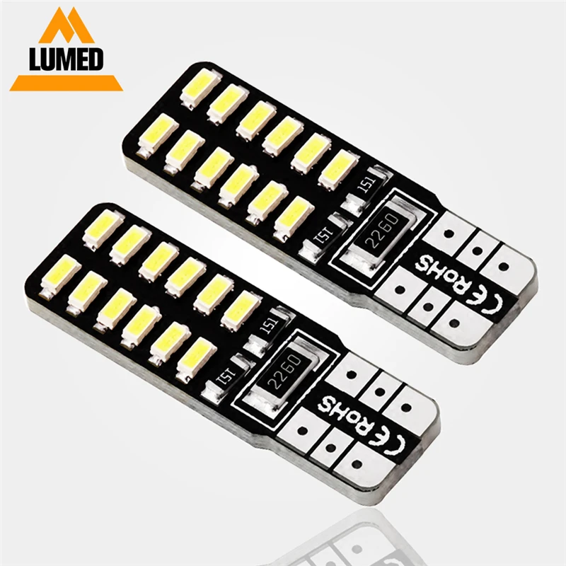 200x автомобильный T10 светодиодный 194 168 W5W 3014 SMD 24 габаритный фонарь парковочные