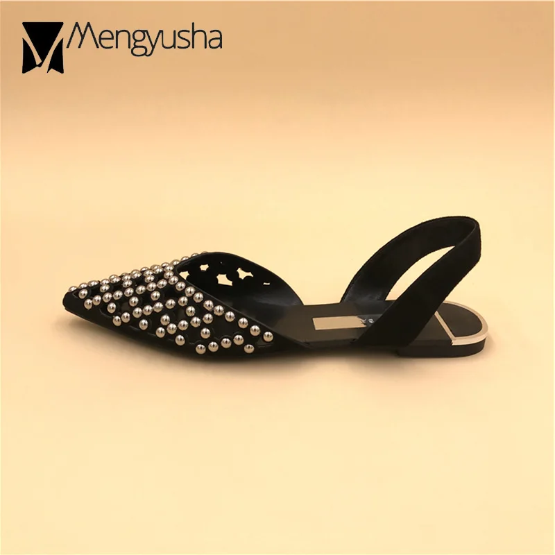 Летние модные женские сандалии с вырезами Украшенные бусинами Дышащие