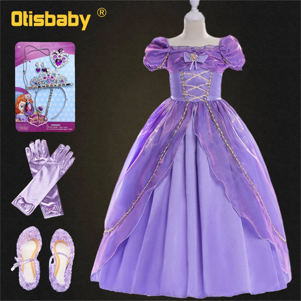 Платье принцессы Софии для девочек Рапунцель платье г. | Детская одежда и обувь
