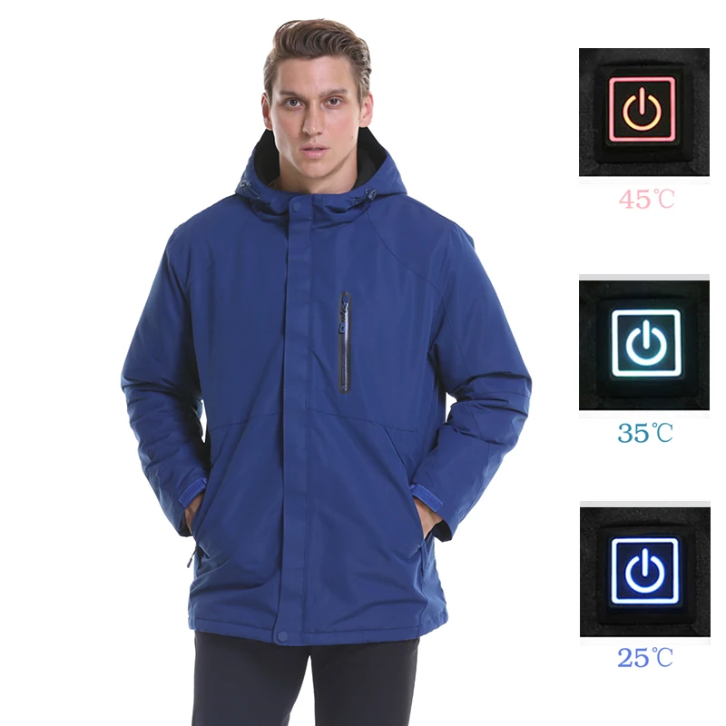 

Мужская и женская куртка с USB-подогревом, водонепроницаемая однотонная пуховая куртка из хлопка для походов, теплая непромокаемая куртка бо...