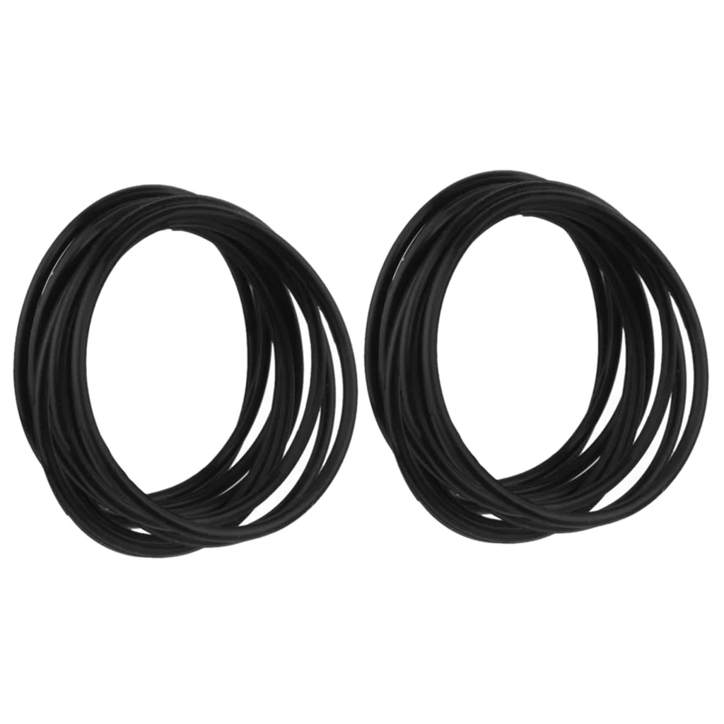 

20pcs Elastic Silicone Women Girl's Hair Rope Bracelet Bangles - Black