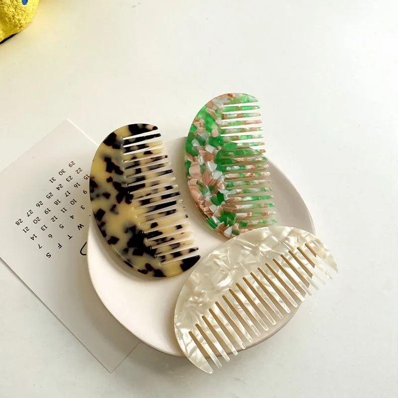 

Fashion Acetate Hair Combs Anti-static Massage Hair Brush Tangle Detangle Shower Comb Colorful Hairdress Salon Styling Tools