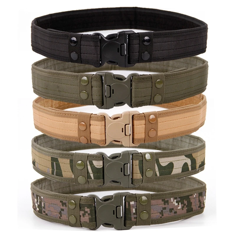 

5cm Wide New Military Style Combat Belt Quick-release Tactical Belt Fashion Cloth Belt for Men Outdoor Hunting 10 Colors 130cm
