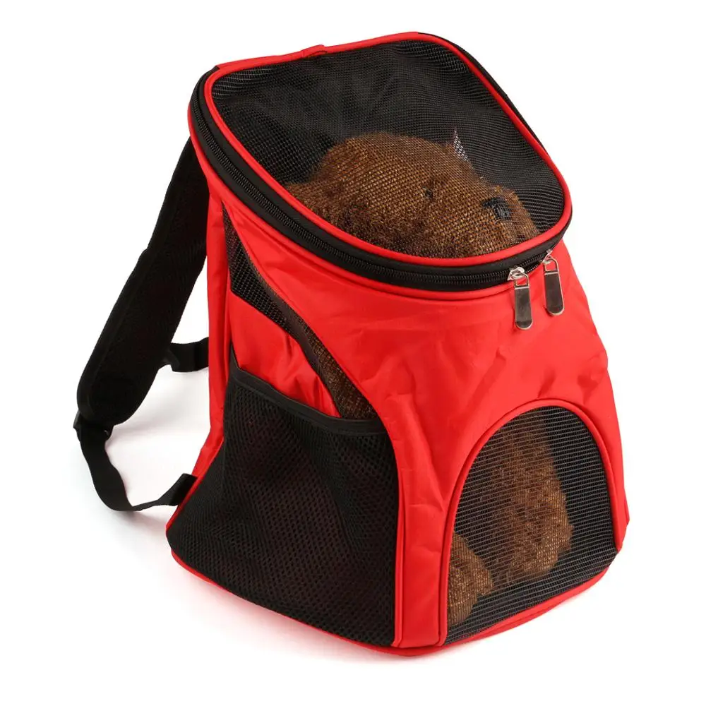 

Portable Pet Cat Dog Carrier Bag Breathable Mesh Outdoor Travel Pets Carrying Double Shoulder Backpack For Small Dogs Animals