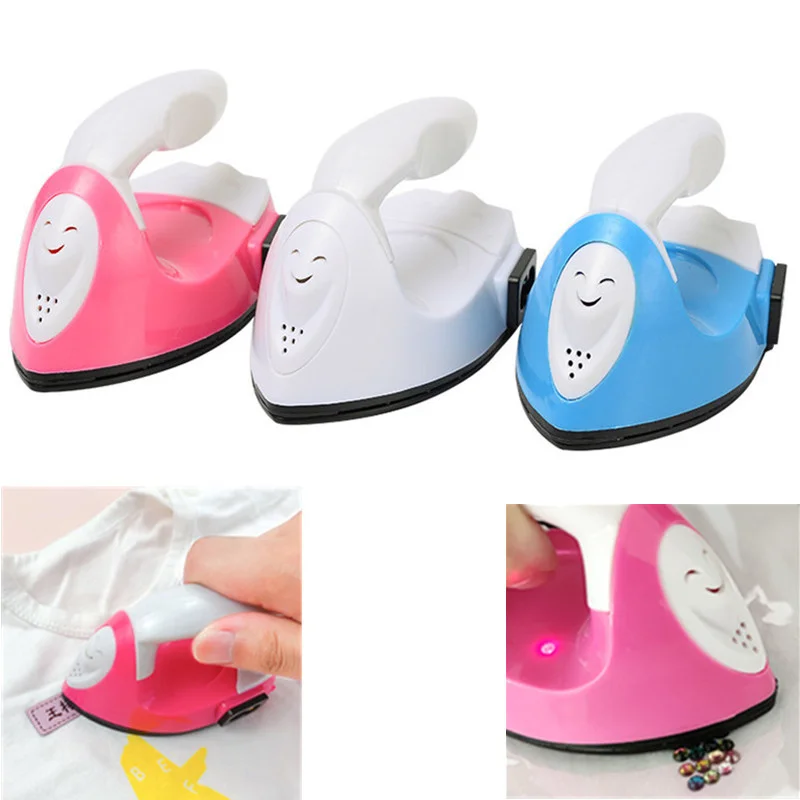 

1Pcs Mini Electric Iron Travel Thermostat Handheld DIY Sewing Patchwork Quilt Cloth Portable Coated Plate Steam Ironing Boards