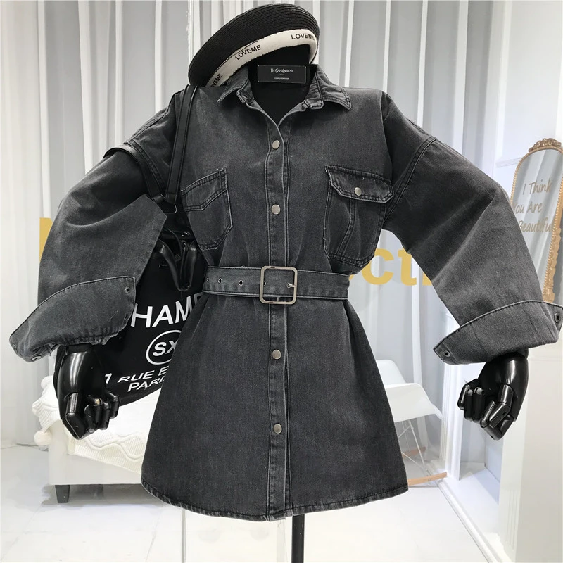 Куртка женская джинсовая с длинным рукавом однобортная винтажная верхняя одежда