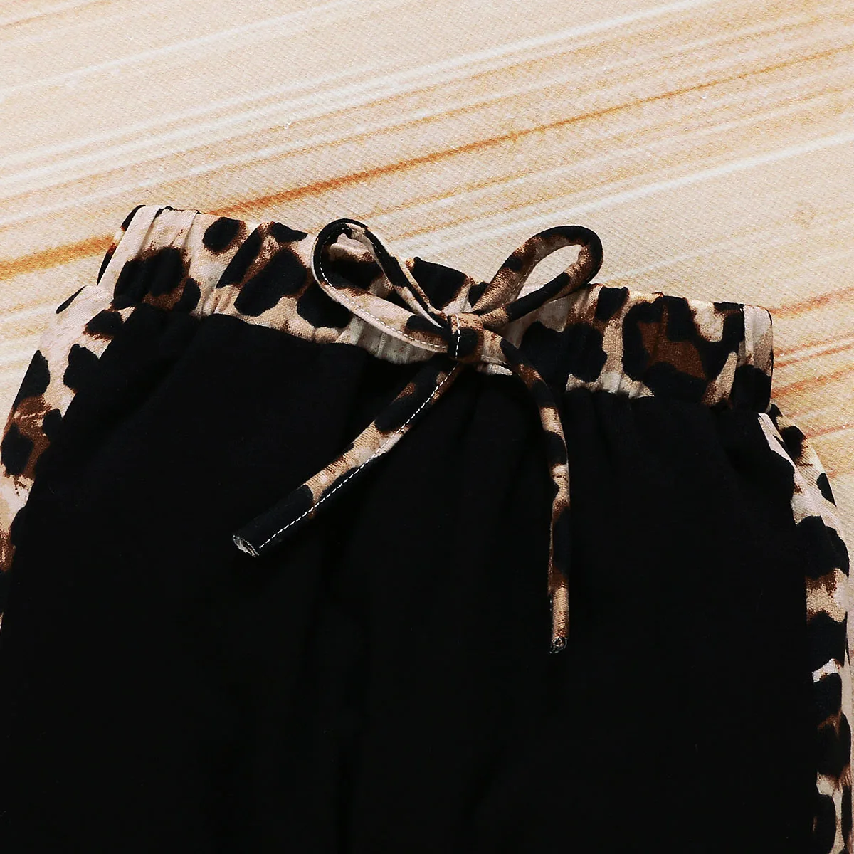 

Spring Autumn Newborn Baby Girls 0-24M Fashion Children Girl Clothes Set Long Seeve Leopard Stitching Hoodie+ Trousers 2pcs Suit