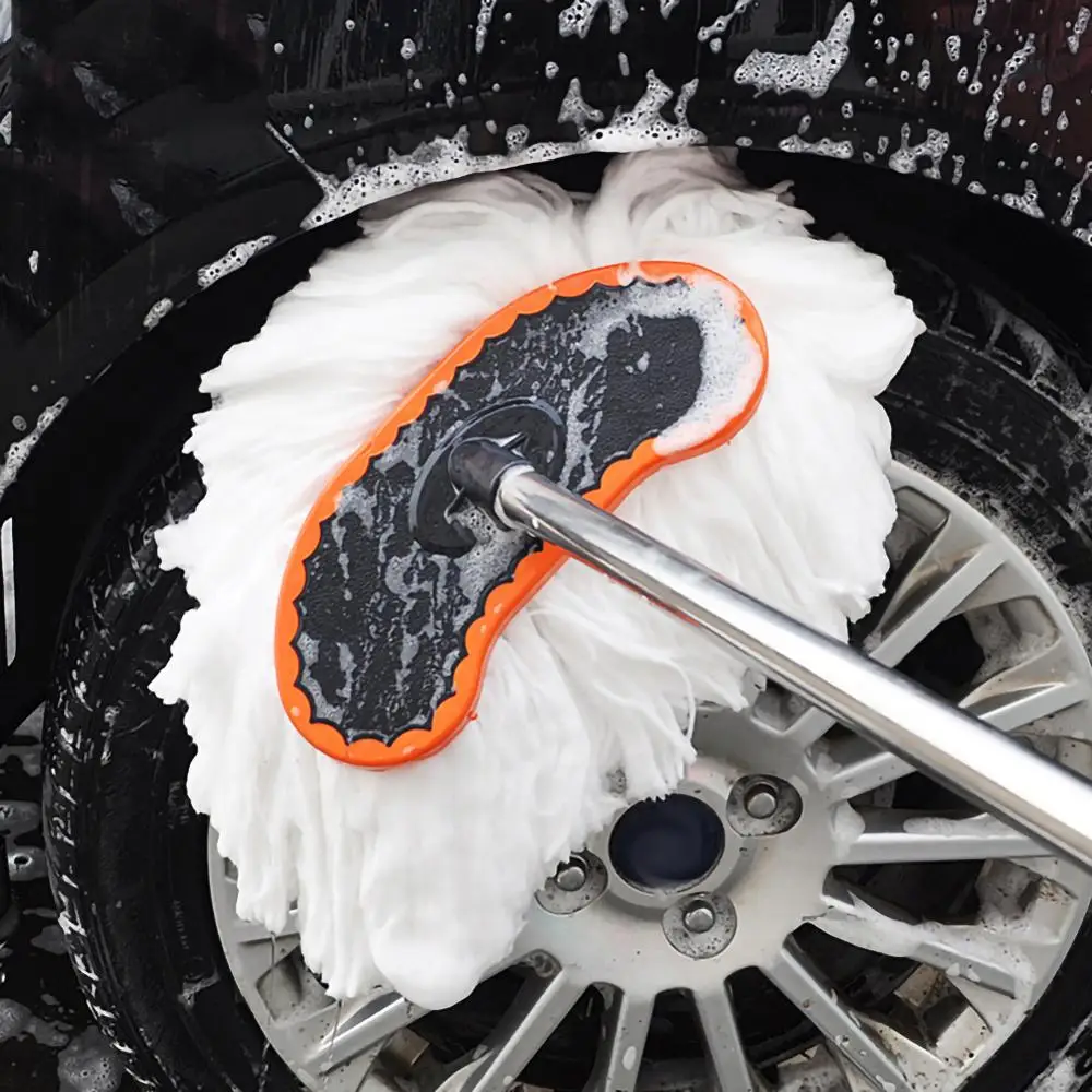 

Car Adjustable Telescopic Cleaning Wiping Soft Milk Silk Mop Wash Brush Tool Soft Wool Car Wash Long Rod