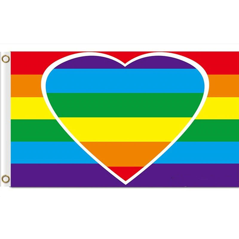 

Gay love Rainbow flags customized flags 100D polyester custom decoration banners