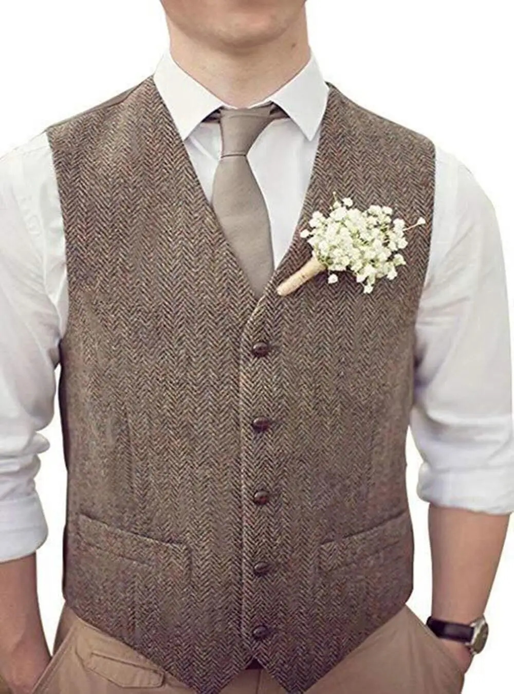 style 01 Костюм жилет Мужская куртка без рукавов Винтаж Твид Мода весна осень размера плюс бутик Slim Fit Досуг джентльмен - Цвет: style 01