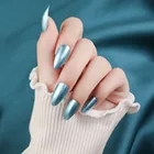 24 шт.компл., металлические глянцевые накладные ногти, УФ-гель, ложный пресс на ногти для девочек, полное покрытие, одежда для ногтей, кончики Tr #53