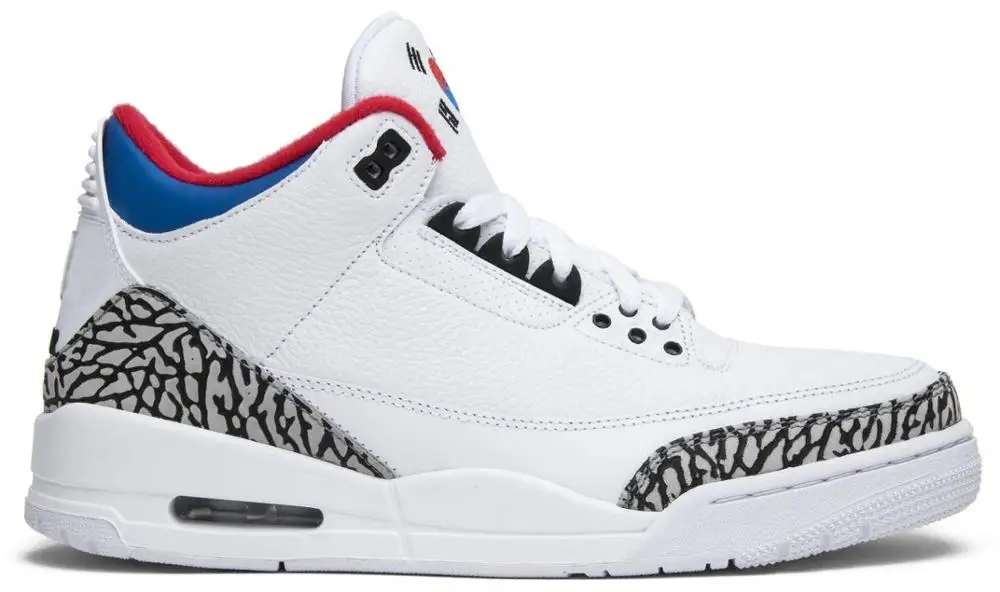 

New Mens Basketball Shoes 3s Royal Bulls Red Black Cement Knicks Rivals Pure White Sport Sneakers Trainers 40-47