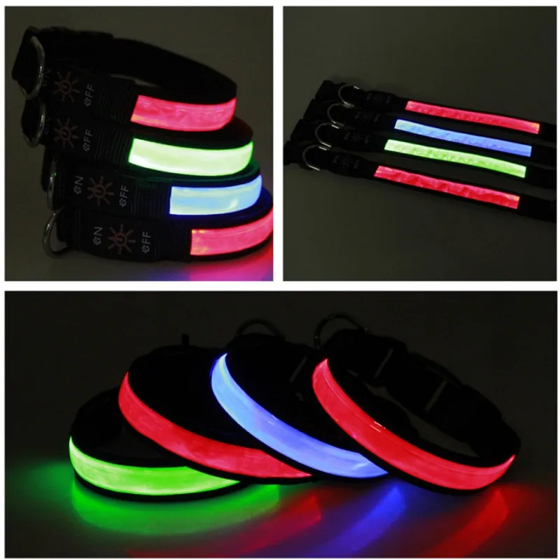 Светодиодный ошейник для питомцев с защитой от потери USB зарядка светящийся 61-64