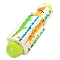 practical adorable design puzzle toy intellectual cultivated cognitive rotation wooden toy for entertainment